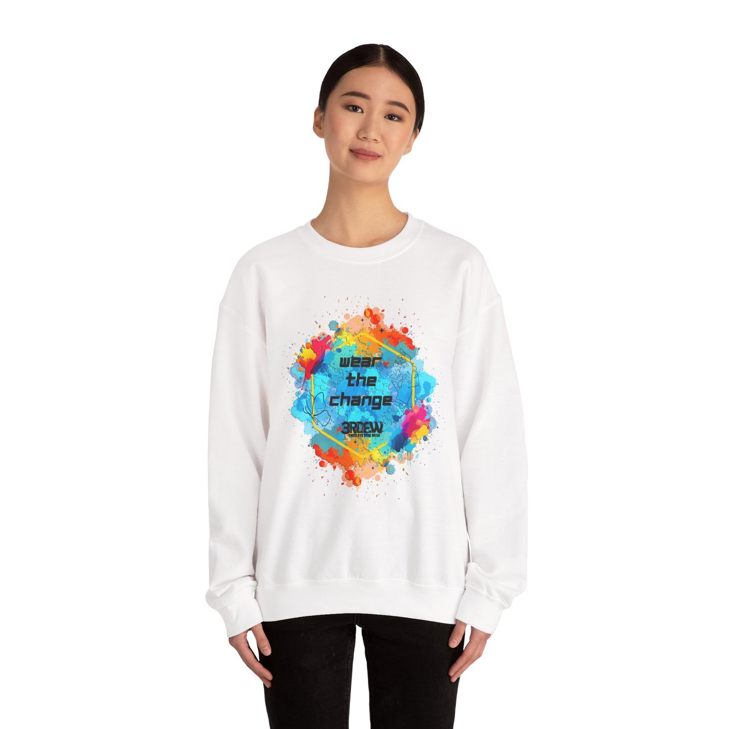 3RDEW² | Wear the Change | Third Eye Wide Wear |  Unisex Heavy Blend Crewneck Sweatshirt