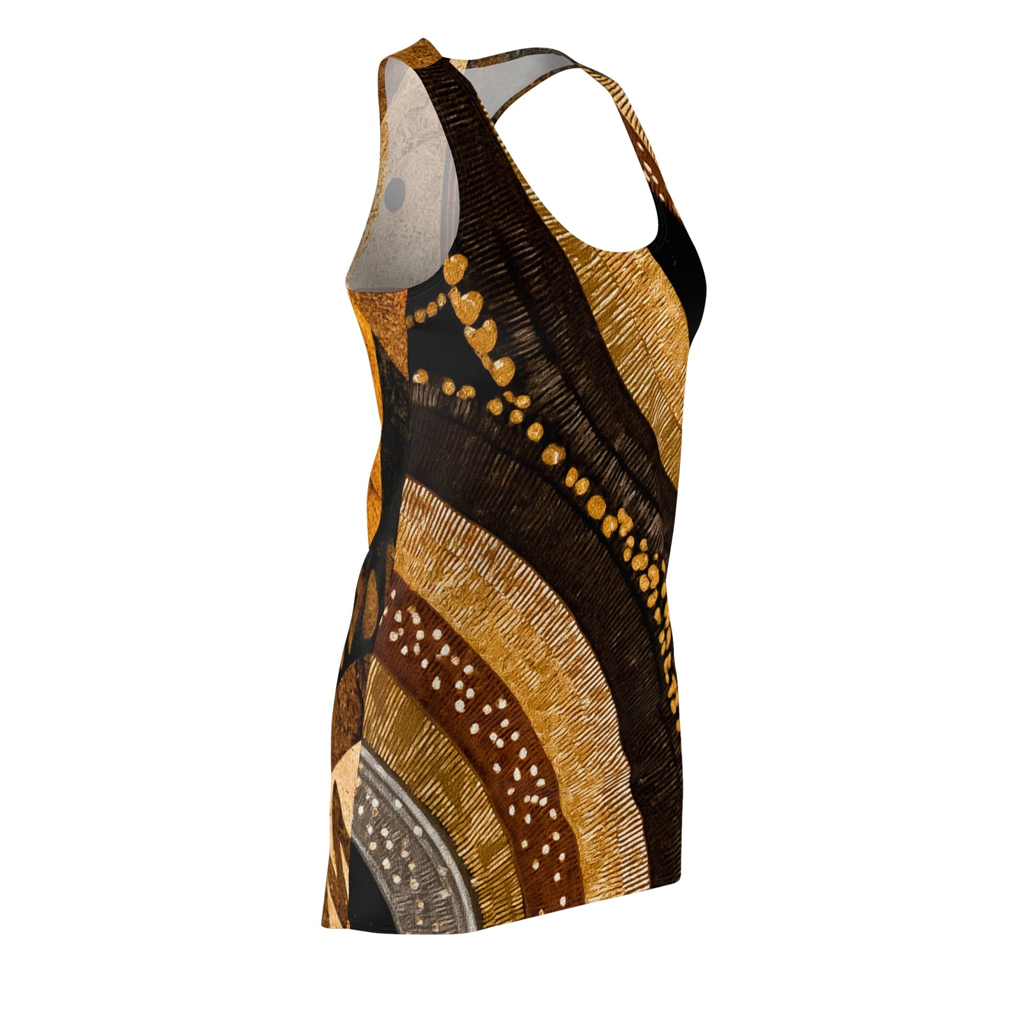 ThurmanatorX Art | Ombari AphroBoho Racerback Dress | Bohemian Summer Style • Artistic Casual Wear • Unique Gift for Women