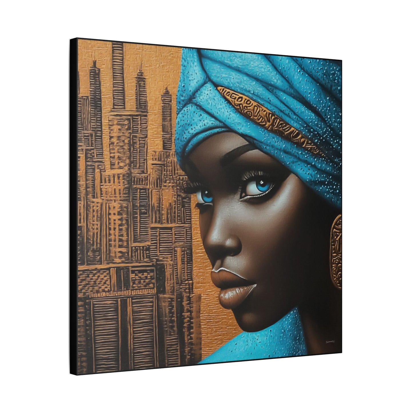 ThurmanatorX Art | Neon Dust & Indigo Flame | Aphrochrysalis | Satin Canvas Art Print