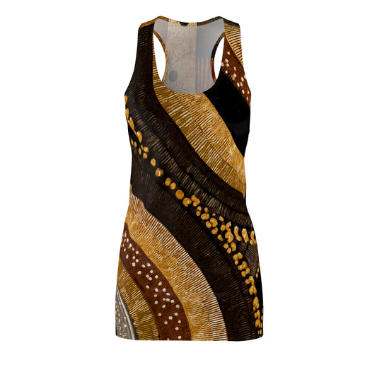 ThurmanatorX Art | Ombari AphroBoho Racerback Dress | Bohemian Summer Style • Artistic Casual Wear • Unique Gift for Women