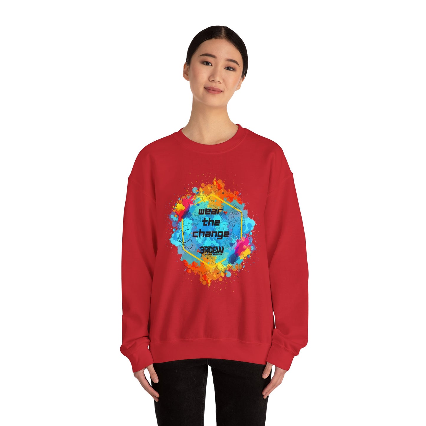 3RDEW² | Wear the Change | Third Eye Wide Wear |  Unisex Heavy Blend Crewneck Sweatshirt