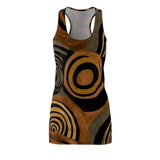 ThurmanatorX Art | Zambara AphroBoho Racerback Dress | Bohemian Summer Style • Artistic Casual Wear • Unique Gift for Women