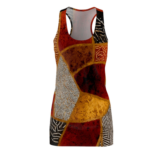 ThurmanatorX Art | Nolitha AphroBoho Racerback Dress | Bohemian Summer Style • Artistic Casual Wear • Unique Gift for Women